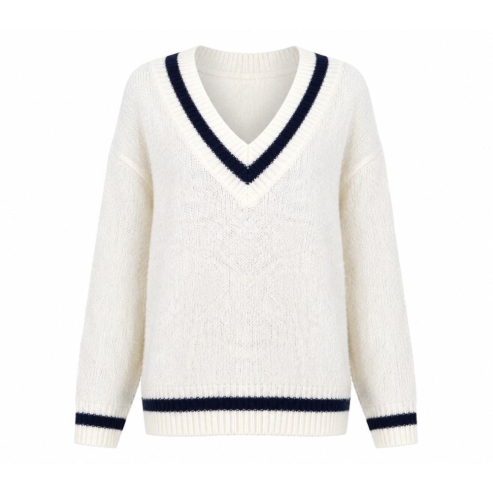 Forever 21 Varsity V-Neck Sweater NEW medium large preppy academia school‎ girl